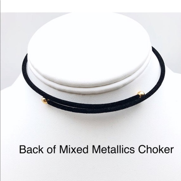 Mixed Metallic Beads on Black Velvet Memory Wire - Picture 3 of 6